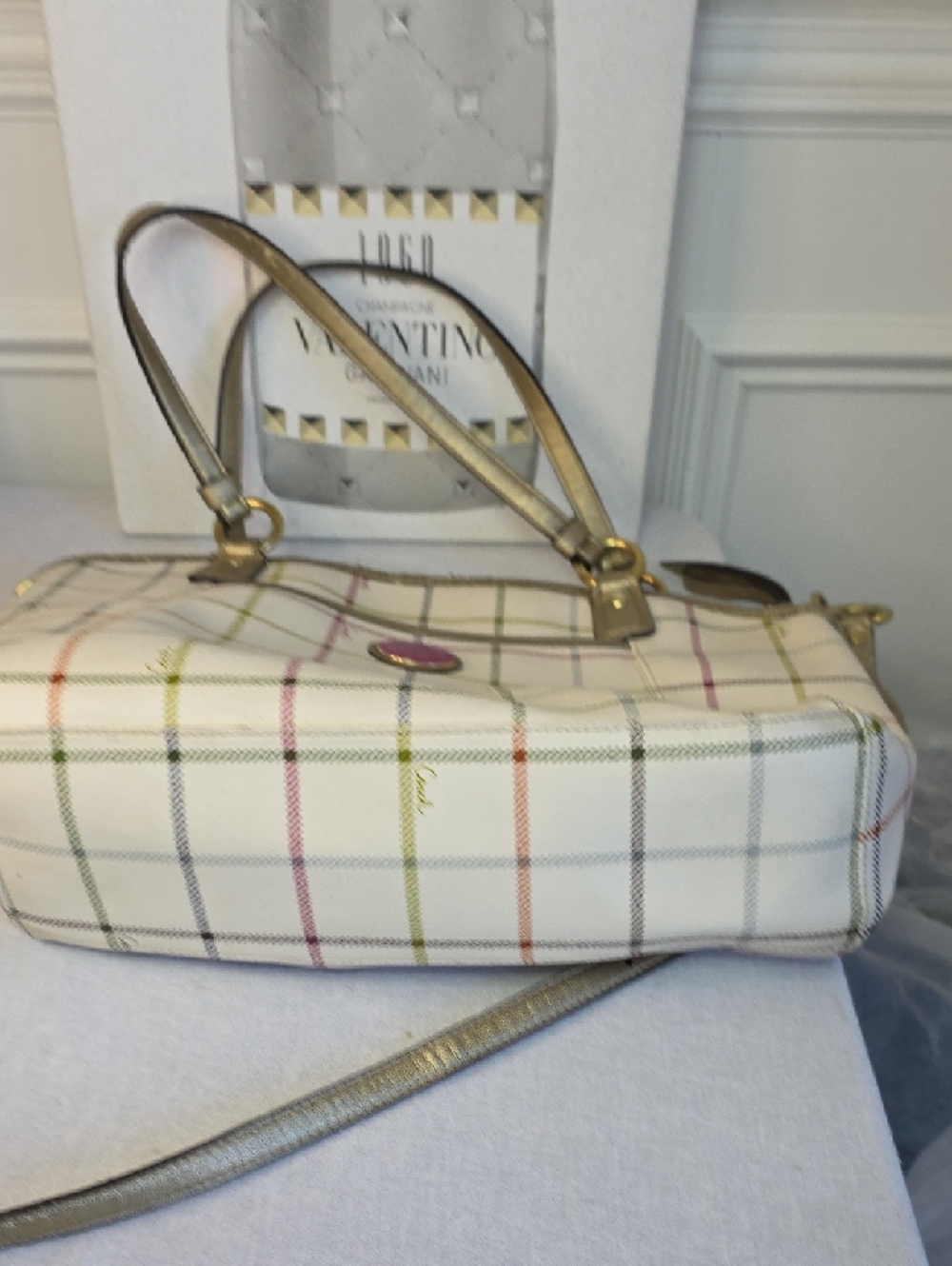 Coach Peyton Tattersall Plaid Tote Bag With Crossbody - Picture 9 of 9